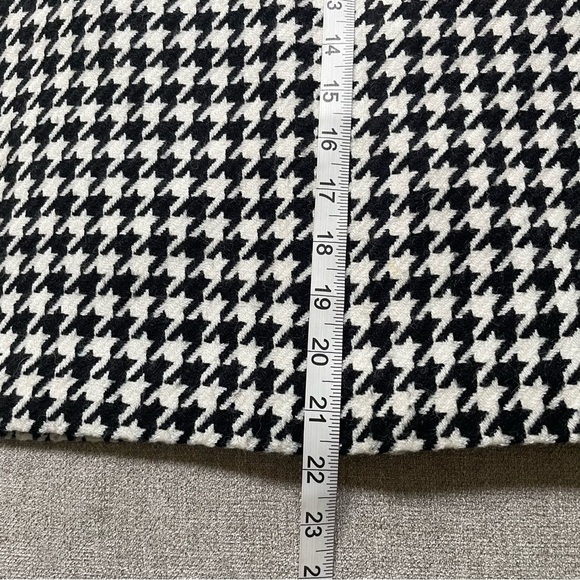 Kate Hill Wool Blend Fully Lined Side Zip Classic Old Money Houndstooth Skirt - Picture 7 of 7